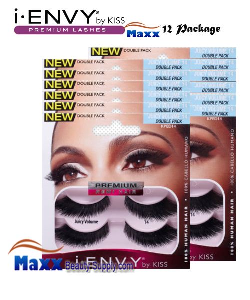 12 Package - Kiss i Envy Double Pack Juicy Volume 14 Eyelashes - KPED14